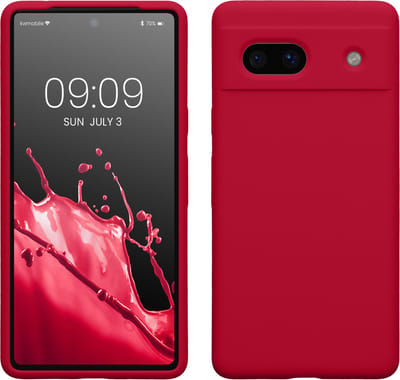 kwmobile telefoonhoesje geschikt voor Google Pixel 7a - Hoesje met siliconen coating - Smartphone case in kersrood
