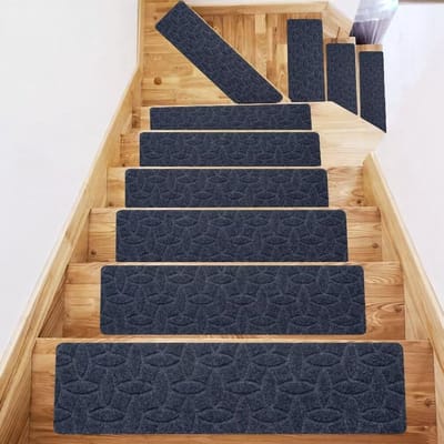 Antislip traptreden - 20 x 76 cm - traptreden voor houten trappen binnenshuis - met herbruikbare lijm - 10-pack
