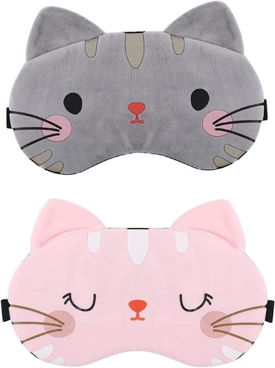 Zachte Slaapmasker Set van 2 Stuks met Verstelbare Bandjes, Lichtdicht Oogmasker voor Dames en Heren, Ideaal voor Slaap, Napping en Reizen