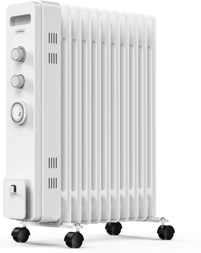 Oliebadradiator met Thermostaat - 11 Vinnen & 2,5 kW Elektrische Verwarming voor Thuis of Kantoor