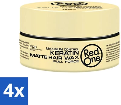 Red One - Haarwax - Keratin Matte - Versterkende Styling - Voor Sterke Hold & Matte Look - 150 ml - Voordeelverpakking - 4 stuks