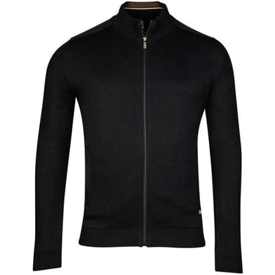 Baileys Vest Cardigan Zip Lined Single Knit Subtle Structure Navy / male