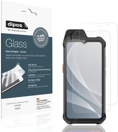 dipos – 2x Matte Pantserfolie geschikt voor UNIWA W888 | 9H Screenprotector
