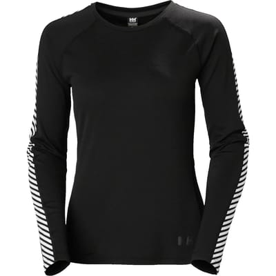 Helly Hansen Lifa Active Stripe Crew Lange Mouwen Basislaag Zwart L Vrouw
