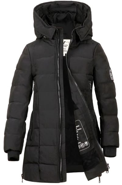 Versano Sky Kids Meisjes Parka 3 kwart lange Winterjas 02 Maat 86 t/m Maat 92 - Zwart