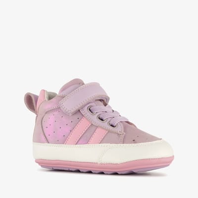 Groot leren babyschoenen paars roze - Maat 18 - Uitneembare zool - In cadeauverpakking