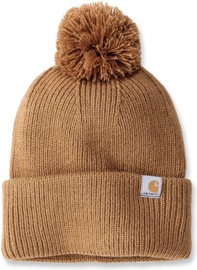 Carhartt Damesmuts Knit -muts met pompon en omgeslagen rand