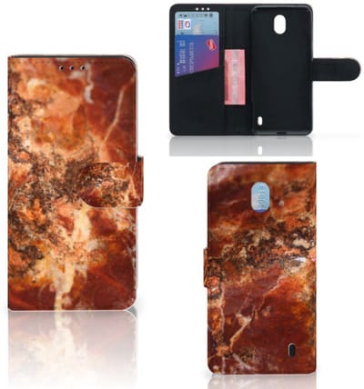 Nokia 1 Plus Bookcase Marmer Bruin