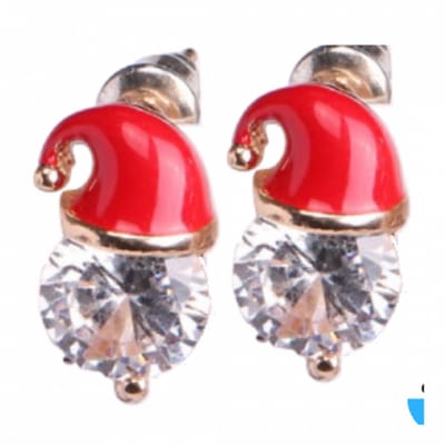 Kerst oorbellen- Hoed- Zirkonia-Charme Bijoux
