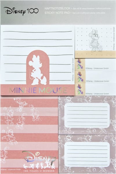 Undercover - Disney 100 Minnie Mouse Sticky Memoblaadjes - Multicolor