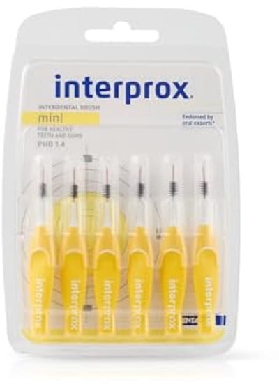 Mini Tandenborstel 3.0mm Geel, 6 Stuks voor Mondhygiëne
