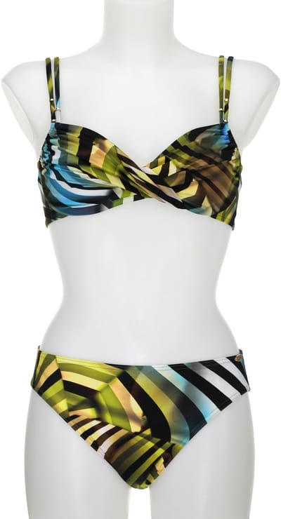 Sunflair Dames Beugelbikini - Verstelbare Cups - Groen Blauw Print - Verstelbare Schouderbanden - 44B