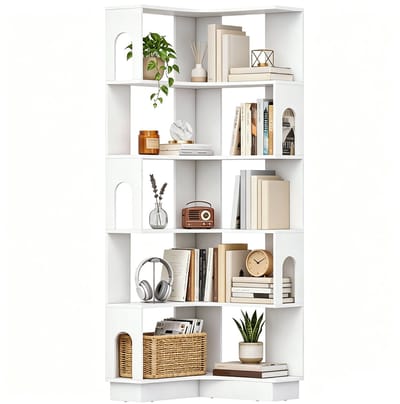 HOMCOM Opbergrek - Spaanplaat - 60 x 60 x 165,5 cm - Wit