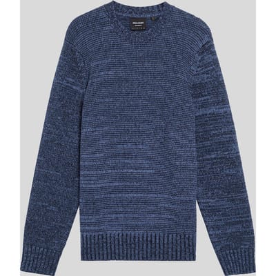 Lyle & Scott Multi Marl Crew Neck Jumper Dark Navy Marl Maat: S | Sweaters Outlet | Heren | Blauw