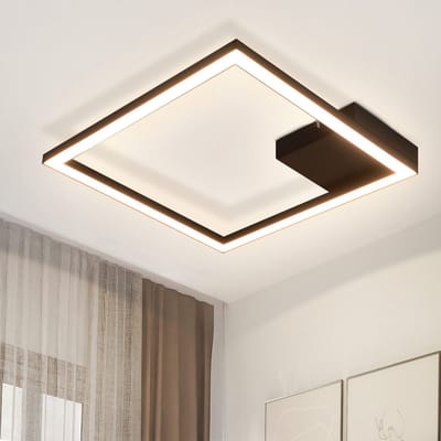 NETTLIFE Plafondlamp LED - vierkant - Zwart - 1 Lichts - 3000K Warm wit Licht - modern Plafondverlichting - 12W - PC - voor Woonkamer | Slaapkamer | Keuken | Gang - 29cm