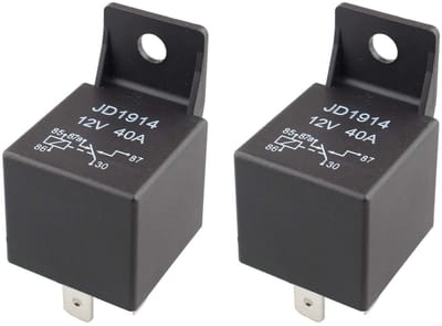 Allecto - Auto Relais - Engine - 12V - 40amp - SPDT - Contactor - Auto - Starters - Automotive - Truck Boot Marine - Zwart - 5 Pin - Power Switch