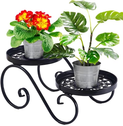 Unyqoos ® Elegante Metaalplantenstandaard voor Binnen en Buiten met Roestwerende Coating en Stabiliteit