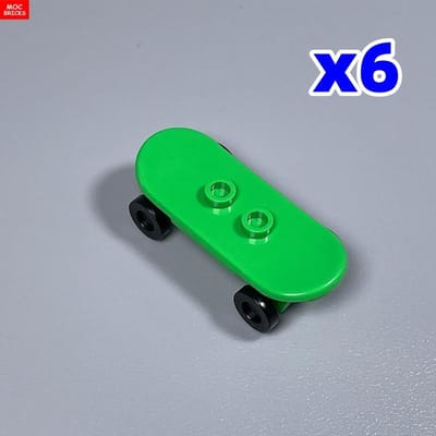 6 stuks MOC Blokken Speler Skateboard met Wielen Park Straatscène Bouwstenen 88422 42511 Kinderspeelgoed Cadeaus