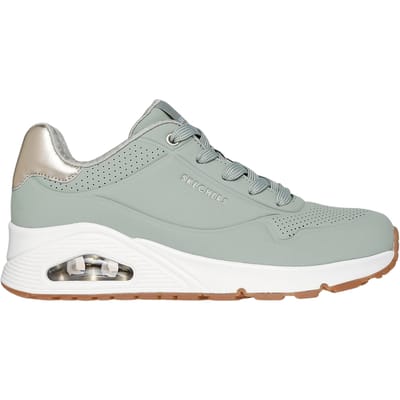 Skechers UNO - GOLDEN AIR Dames Sneakers - Sage / Zilver