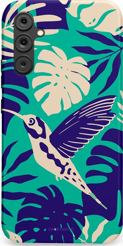 Casetastic Hoesje Geschikt voor Samsung A34 (5G) - Stijlvolle Beschermende Duo-layer Case - Paradijs Kolibrie