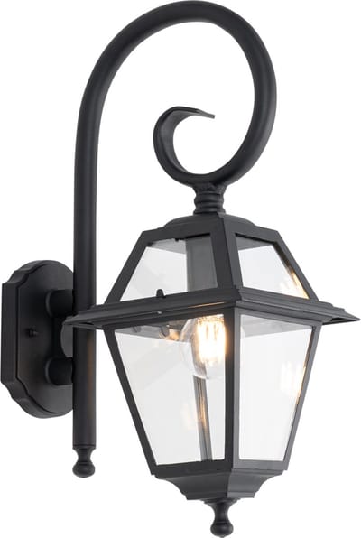 QAZQA berta - Klassieke Wandlamp voor buiten - 1 lichts - D 28.7 cm - Zwart - Buitenverlichting