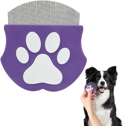 Fijne Vlooienkam voor Honden en Katten, Roestvrijstalen Tanden, Anti-slip Handvat, Ideaal voor Vachtverzorging en Klittenverwijdering