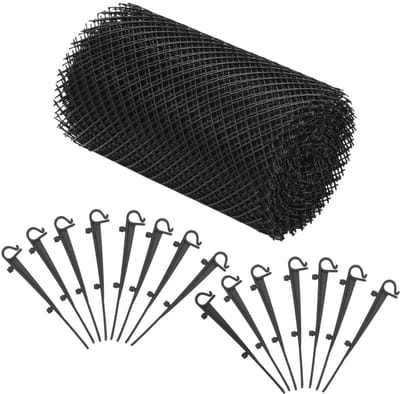 Dakgootbeschermer Set - 4 Stuks Gootrooster met 60 Clips - Bladvanger van HDPE - 1,08 m² - 600 x 18 cm - Zwart