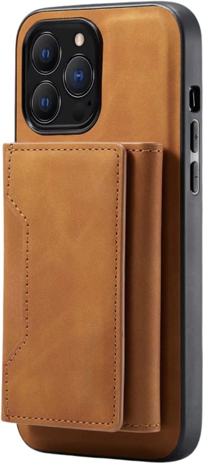 2-in-1 Magnetische Lederen Telefoonhoes – Geschikt voor iPhone 17 – met Afneembare Wallet en Pasjeshouder, Leren Beschermhoes met Kaarthouder en Portemonnee - Bruin