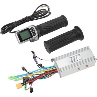 Kit contrôleur de vélo électrique 36V 48V 1000W 38A Contrôleur sinusoïdal sans balais 124DX Poignée tournante avec panneau pour vélo black