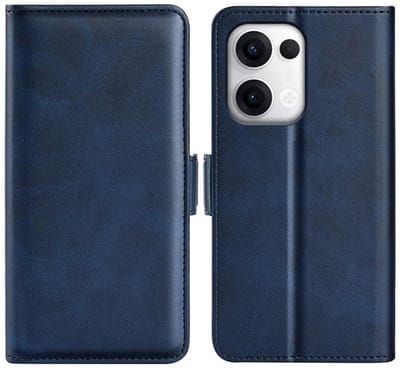 MobyDefend Hoesje - Geschikt voor Oppo Reno13 - Luxe Wallet Book Case (Sluiting Zijkant) - Blauw