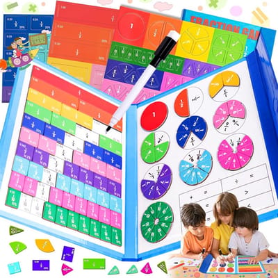 Magnetisch Breukrekenspel - Educatief Speelgoed - Rekenen Leren - Interactieve Lesmethode - 15 x 10 cm - Veelkleurig