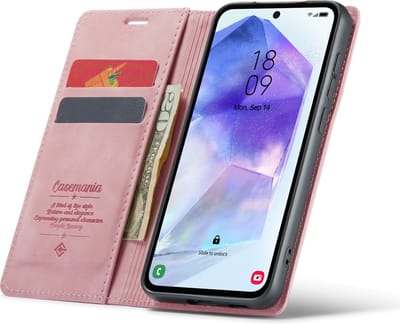 Casemania Hoesje Geschikt voor Google Pixel 9 Pro XL - Pale Pink - Dunne Portemonnee Book Case - Slim Wallet Case met Pasjeshouder