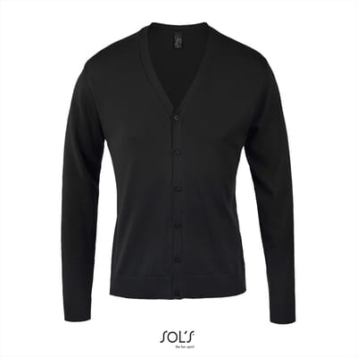 SOL'S Men´s Golden V-Neck Knitted Cardigan L418 - Black - L