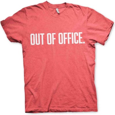 Heren Fun Tshirt -S- OUT OF OFFICE Rood