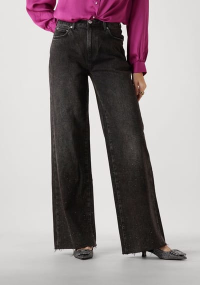 Catwalk Junkie Loose Fit Jeans With Metallic Strass Jeans Dames - Broek - Zwart - Maat 31
