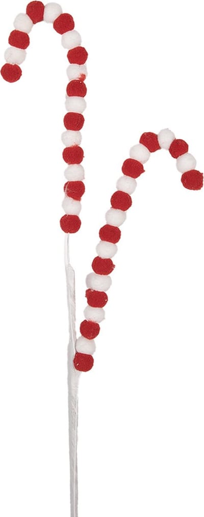 Clayre & Eef Kerstdecoratie Zuurstok 60 cm Rood Kunststof