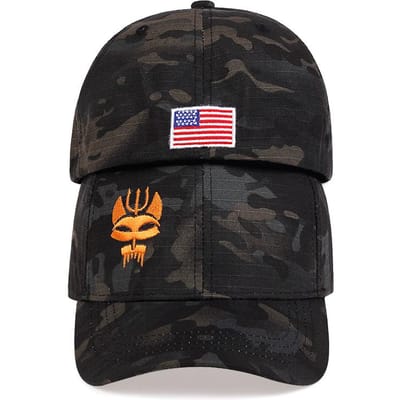 Unisex Gespleten Wolf Borduurwerk Snapback Camouflage Baseballpetten Lente en Herfst Buiten Verstelbaar Casual Zonwerende Hoed black