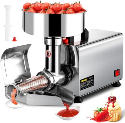 Cellista Elektrische Tomatenzeef - tomaten pureerder - tomaat - 370W - 90-160 kg/u Capaciteit - RVS 304 - Commerciële Kwaliteit - tomatenpasser - voedselzeef - passeermachine