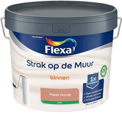 Flexa - Strak Op De Muur Binnen Mat - Koper Oranje - Mengverf - 10 L