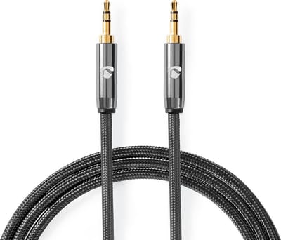 Nedis Stereo-Audiokabel - 3,5 mm Male - 3,5 mm Male - Verguld - 5.00 m - Rond - Grijs / Gun Metal Grijs - Cover Window Box