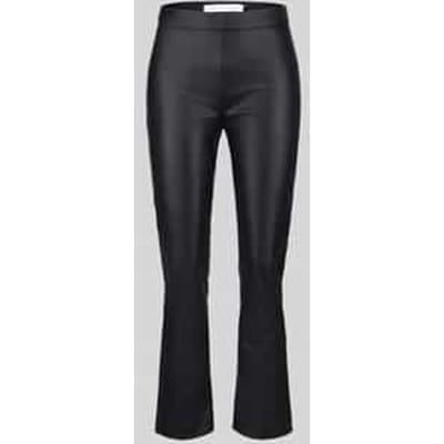 Wide leg kunstleren broek van viscosemix model 'MACY'