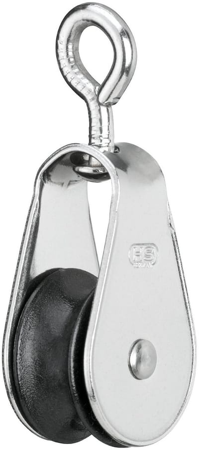 Sprenger Enkele Katrol In Rvs Met 360° Draaibaar Oog – Touw 10 Mm