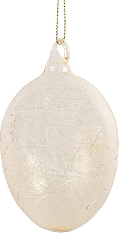 Clayre & Eef Paashanger Ei Ø 6x10 cm Geel Glas