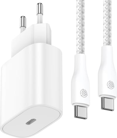 Oplaadset geschikt voor Galaxy A57, A56, A55, Tab A11+, Tab A11, Tab A9+ - Usb C Kabel + 20w usb C Adapter - Snellader