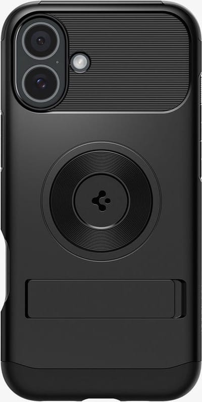 Spigen Slim Armor MagFit Hoesje Geschikt voor Apple iPhone 16 Plus | Back Cover Compatibel met MagSafe | met Standaard | Air Cushion technologie | Zwart