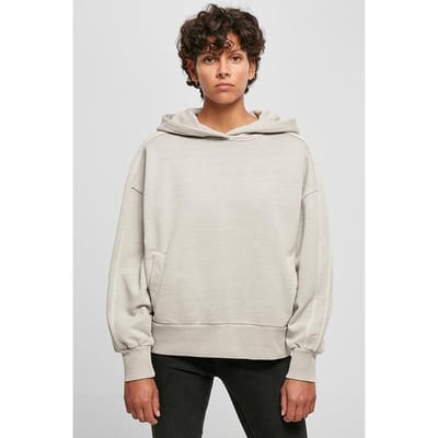 Urban Classics Ladies Heavy Terry Garment Dye Hoody Warmgrey Taglia: XS | Felpe con cappuccio Outlet | Donna | Grigio