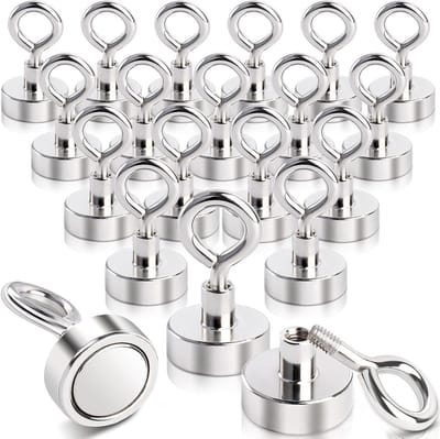 Dailygoods- Magneethaken 20 mm - Extra Sterk 10 kg - Neodymium Magneten - Magnetische Haak - Geschikt voor Keuken/Badkamer - Langdurig Herbruikbaar - Magnetische Haken