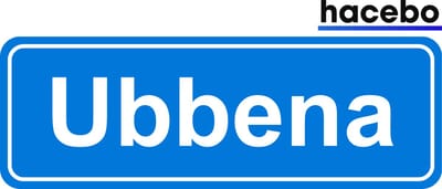 Hacebo - Plaatsnaam Sticker - 29x10 CM - Ubbena sticker - Verkeersborden sticker - grappige cadeaus - Ubbena