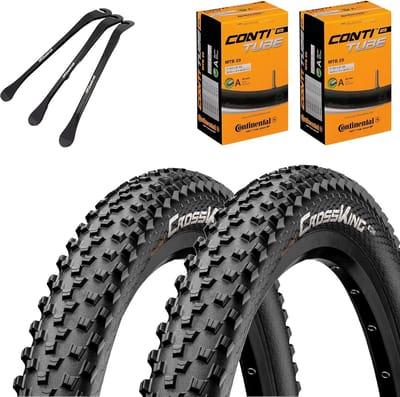 Mountainbike Banden 27.5 of 29 Inch Set met Binnenband en 3 Bandenlichters - All-Terrain Grip