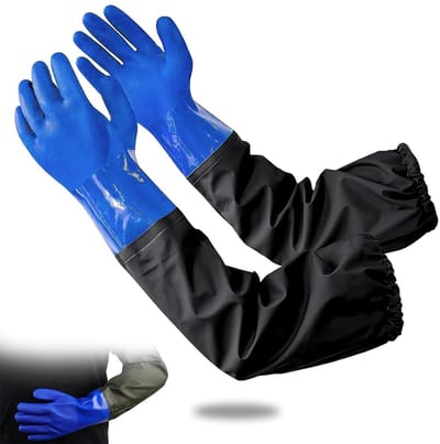 Vijverhandschoenen 70 cm lang waterdicht voor vijverreiniging en aquarium onderhoud